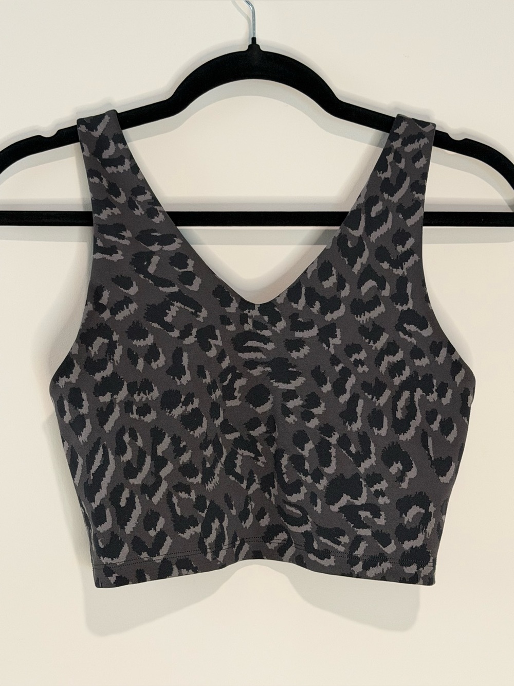 Offline by Aerie (S) Leopard Print Sports Bra - Gray & Black